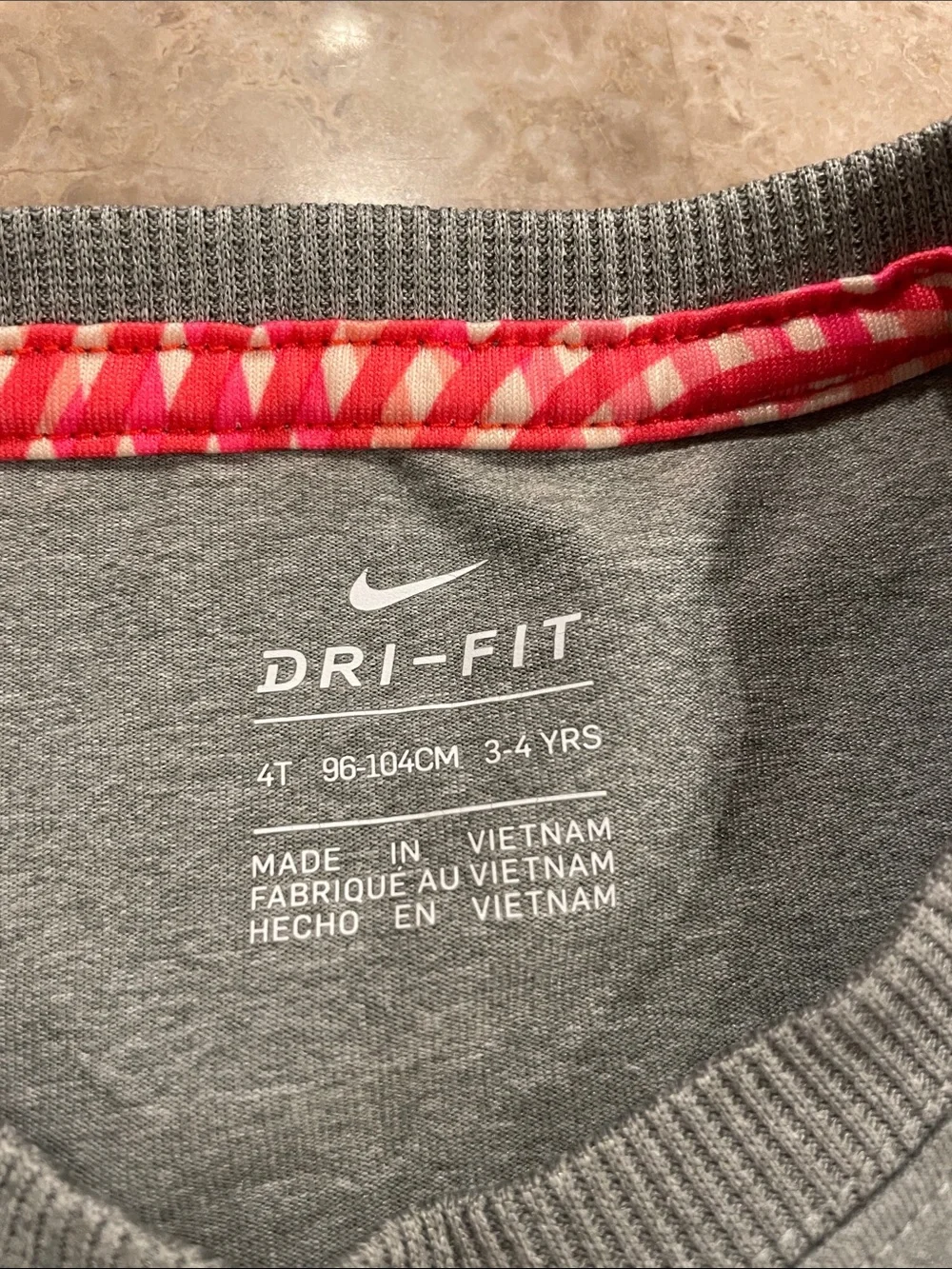 Nike Girls' Gray Pullover Sweatshirt with Pink Swoosh